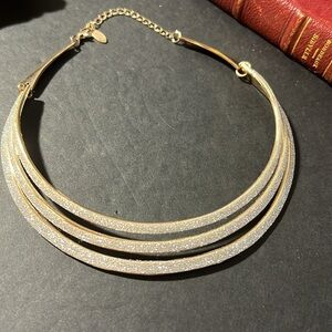 Elegant Gold and Silver Necklace Vintage XOXO Choker. WA283